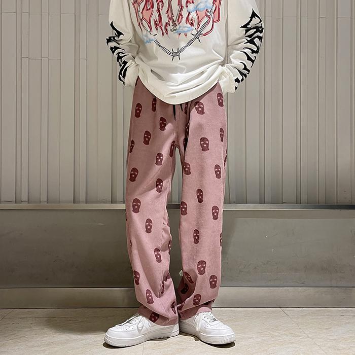 Gambar celana panjang pria celana olahraga baggy pants celana corduroy style korea pria Baju Terbaru 2025 Celana Gombrong - Merah Muda, M(45-54kg） dari LouLuen undefined Tokopedia