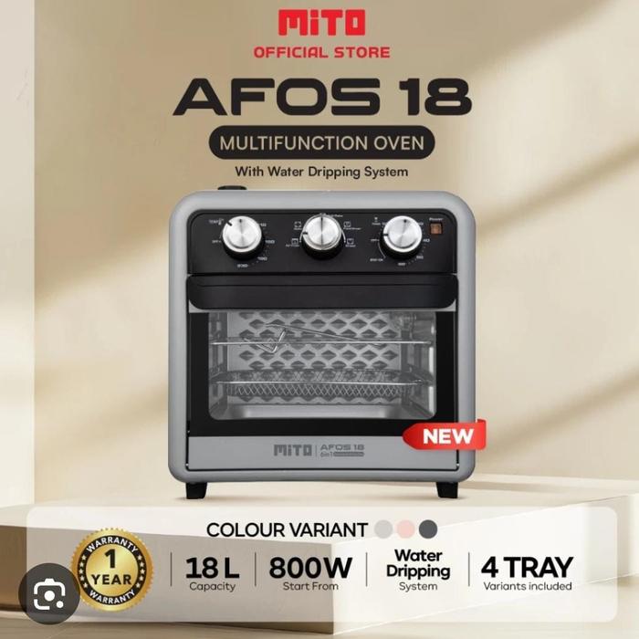 Gambar MITO AFOS18 Oven Air Fryer Multifunction with Water Dripping System 18 Liter - CREAM WOOD dari Home Electro undefined 4 Tokopedia