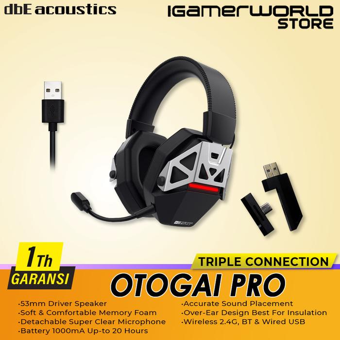 Gambar dbE OTOGAI PRO Wireless Triple Connection Gaming Headphone / Gaming Headset dari Igamerworld Surabaya undefined Tokopedia