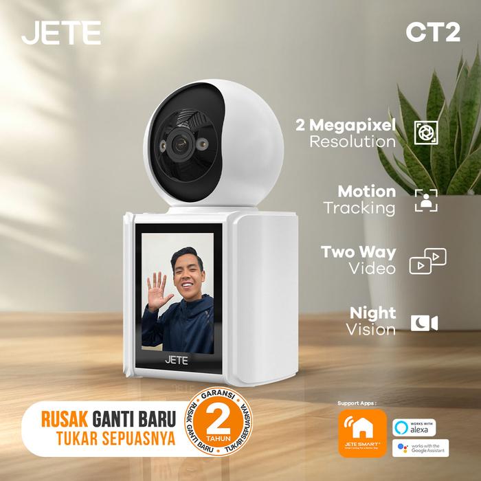 Gambar JETE CCTV Ip Cam Indoor CT2 PTZ Camera with Screen 2MP Two Way Video Call - Garansi 2tahun - CCTV CT2 Only dari JETE Authorized Store undefined Tokopedia