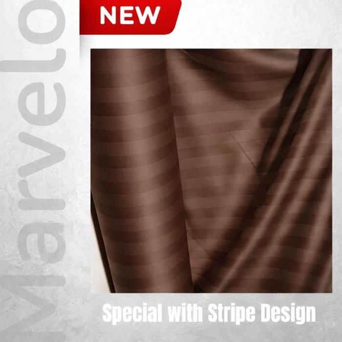 Gambar Sprei Set Hotel Stripe Salur Aesthetic - by Marvelo - Salur Coklat, 160x200 cm dari Marvelo Bedding Kab. Sleman Tokopedia