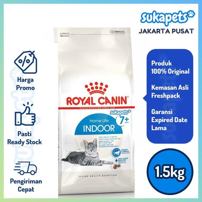 Gambar Royal Canin Indoor 7+ Makanan Kucing Dewasa Senior Dry 1.5kg dari Sukapets undefined Tokopedia