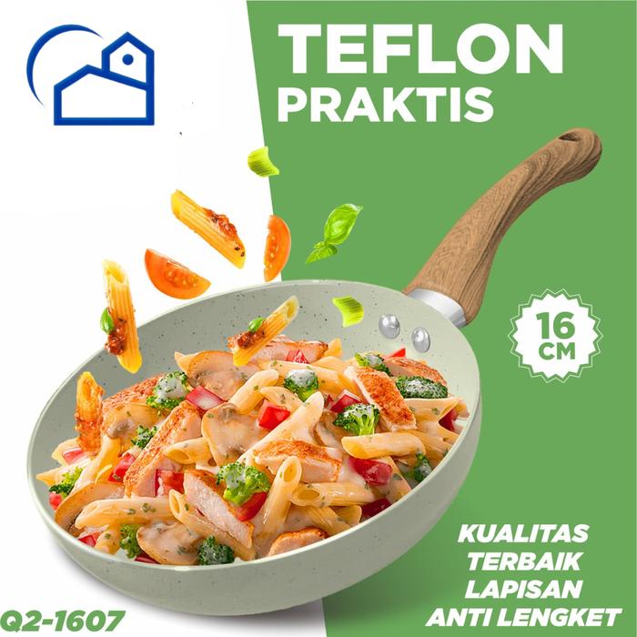 Gambar PANCI TEFLON FRYPAN GRANIT ANTI LENGKET 16,20,24 CM HOMESTATION Marble Masak - 16CM dari HomeStationShop undefined Tokopedia