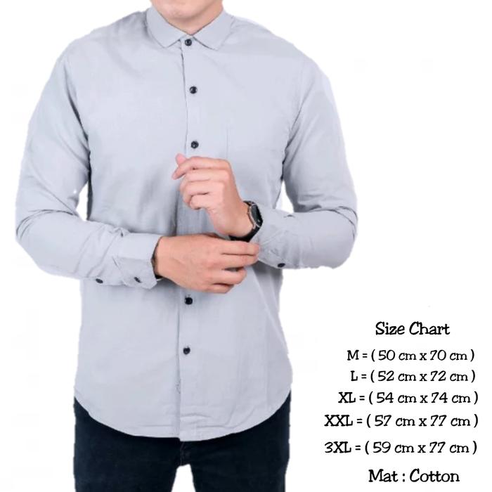 Gambar Konveksi Pusat Langsung Harga Grosir Kemeja Polos Pria Dewasa Lengan Panjang - SOFT GREY, M dari AAN ANGGRAINI GTERGDF undefined Tokopedia