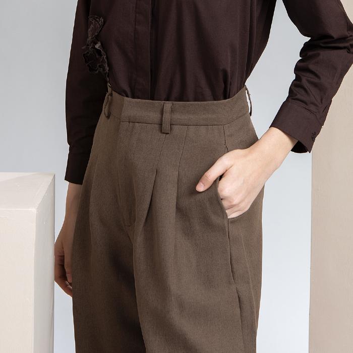 Gambar HijabChic Velora Pants - Celana Wanita Formal Cokelat Saku Samping - Brown, S dari HijabChic Kota Bandung Tokopedia