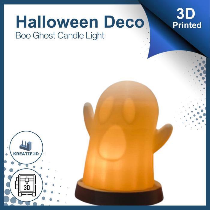 Gambar KREATIF 3D Halloween Boo Ghost Candle Light Dekorasi Lilin 3D Printed Panjang 85cm Tinggi 11cm Warna Putih Termasuk Lilin Listrik dari Kreatif 3D undefined Tokopedia