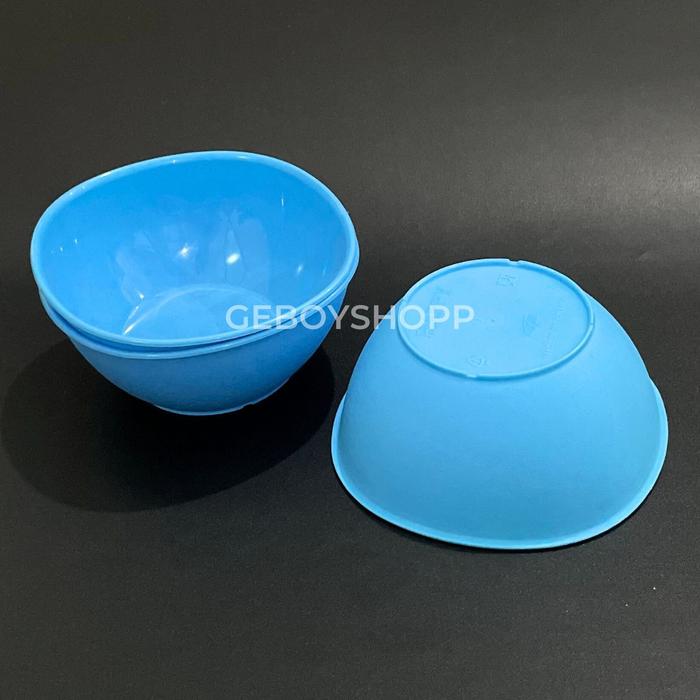 Gambar Mangkok Plastik KH / Mangkuk Plastik KH Foodgrade PP5 - HAPPY M BIRU dari Geboyshopp_NEW undefined Tokopedia