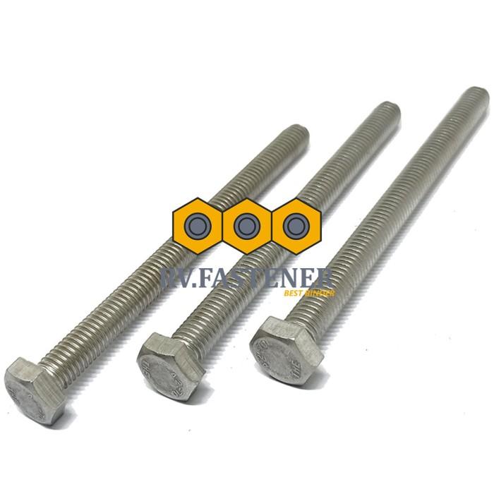 Gambar BAUT HEX M8 FULL DRAT DIAMETER 8MM PITCH 1.25MM KUNCI 13 STAINLESS 304 - 8X90 dari RV FASTENER undefined Tokopedia