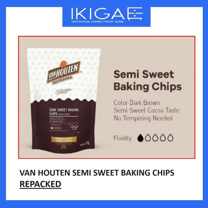 Gambar VANHOUTEN SEMI SWEET BAKING CHIPS / CHOCO CHIPS REPACKED - 100 GR dari IKIGAE undefined 3 Tokopedia