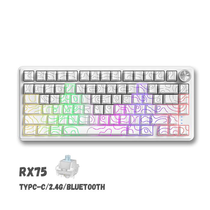 Gambar ZIFRIEND RX75 Pro Wireless 75% Layout Keyboard 5PIN Hotswap type-c/2.4G/Bluetooth Gaming keyboard - White-Contour-Wireless panda switch（RGB) dari ZIFRIEND Official Store undefined Tokopedia