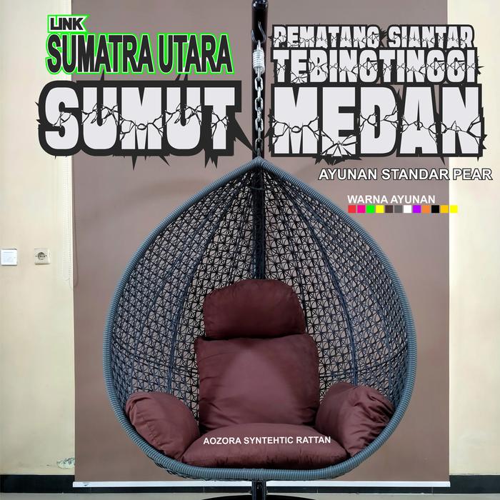 Gambar SUMUT MEDAN BINJAI DELISERDANG Ayunan Gantung Rotan Sintetis All TYPE STD and JUMBO - PEAR, MERAH, HITAM dari AOZORA SYNTHETIC RATTAN undefined Tokopedia