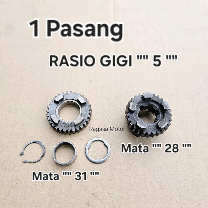 Gambar Rasio Transmisi GIGI 5 Honda TIGER REVO TIGER 2000 Mata 31 28  Asli Original Copotan Motor - 1 Set Mata 31 / 28 dari RAGASA MOTOR_NEW undefined Tokopedia