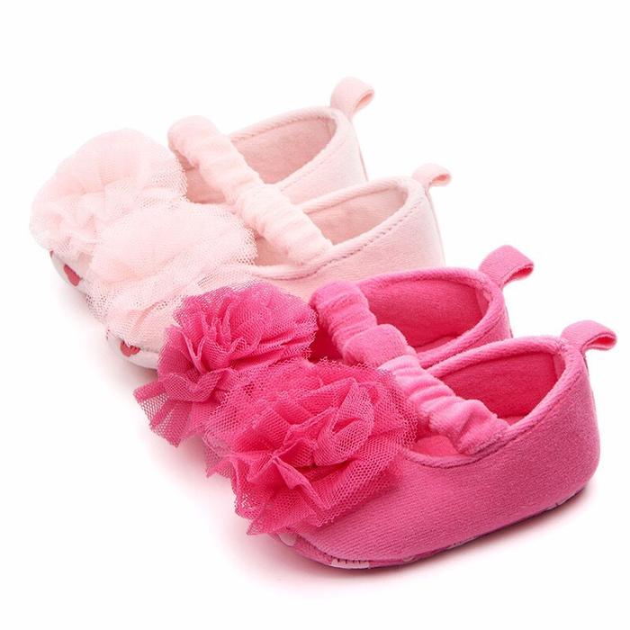 Prewalker Baby Girl Shoes Sepatu Bayi Cewek Flower Bunga Pink
