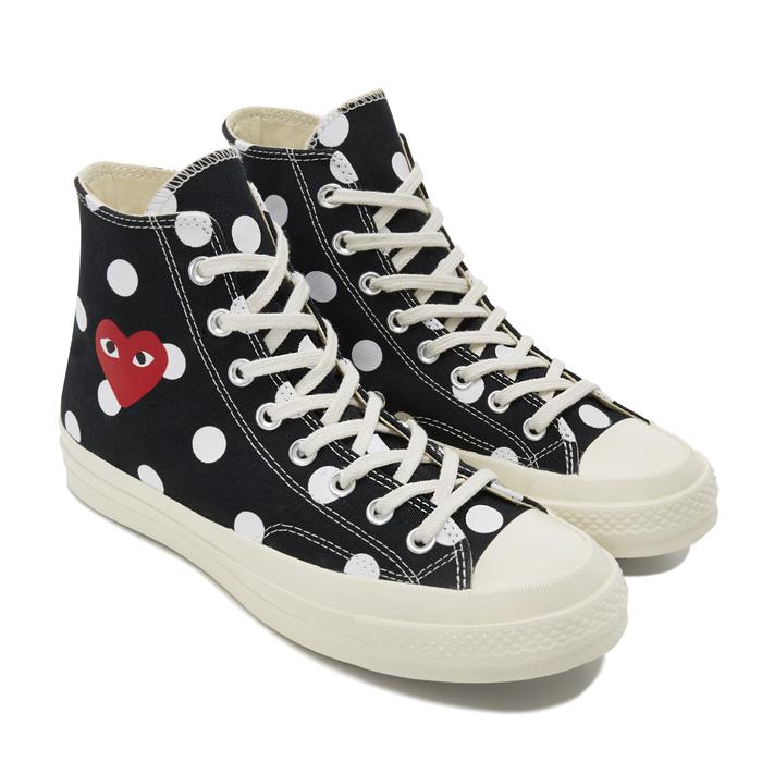 converse polka dot high top