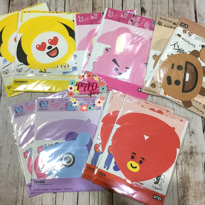 Gambar bt21 official letter stationary set dari paojars undefined Tokopedia