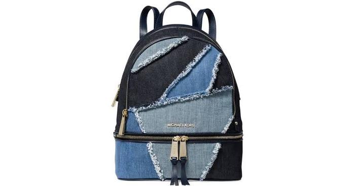 rhea medium frayed denim backpack