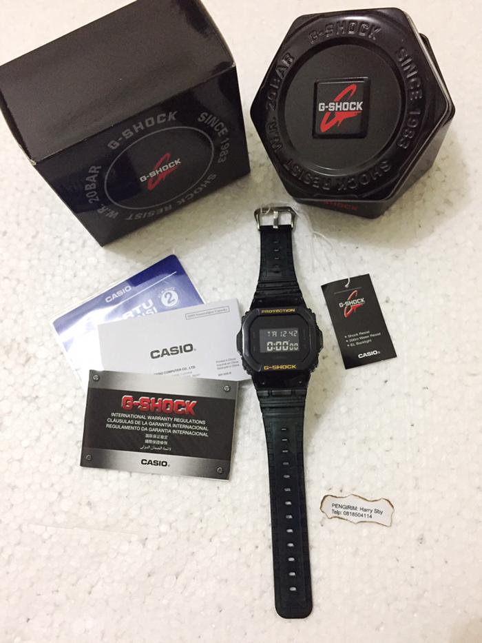 Jual Gshock DW 5600 Full Black Clear Transparant Original Kab