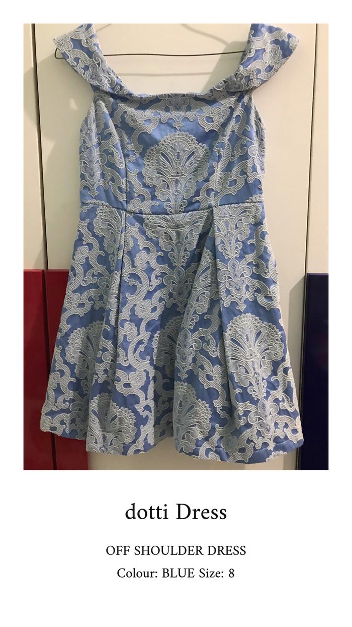Jual Dotti off shoulder blue dress 