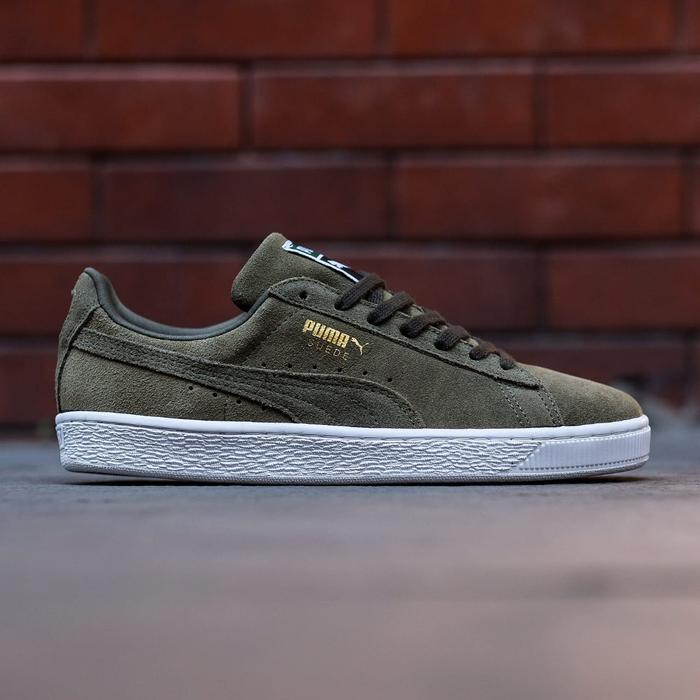puma suede olive green