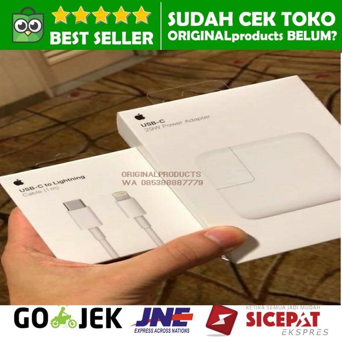 Gambar PAKET APPLE 29W CHARGER IPHONE X 8 + KABEL LIGHTNING TO USB C ORIGINAL dari KINGBAG OFFICIAL STORE undefined Tokopedia