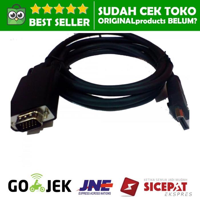 Gambar CABLE DISPLAY PORT KABEL TO VGA COWOK HD TV 1.8M MACBOOK IMAC DP MALE dari KINGBAG OFFICIAL STORE undefined Tokopedia