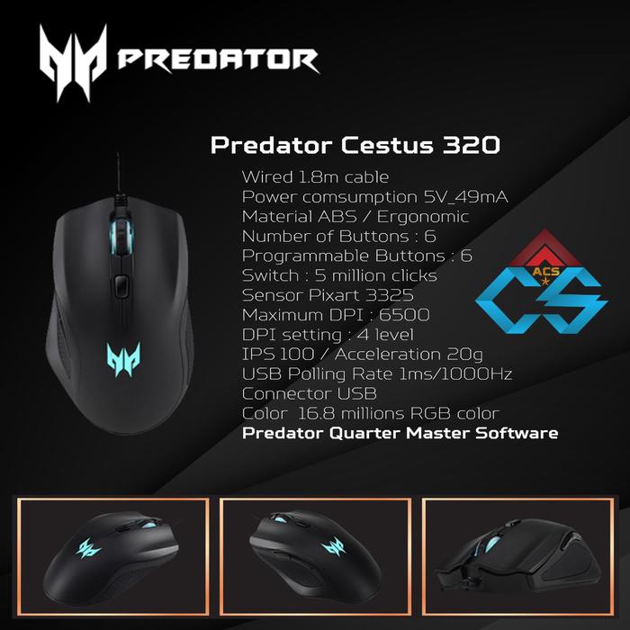 Gambar Predator Cestus 320 Mouse Gaming Acer dari aksesoriscompt undefined Tokopedia