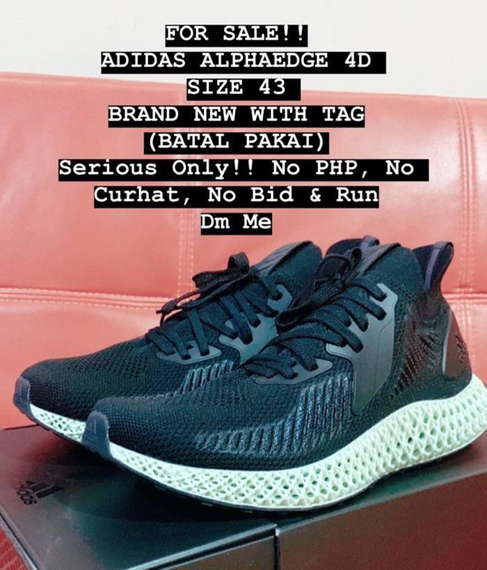 Jual ORIGINAL ADIDAS RUNNING ALPHAEDGE 4D SHOES CORE BLACK CARBON