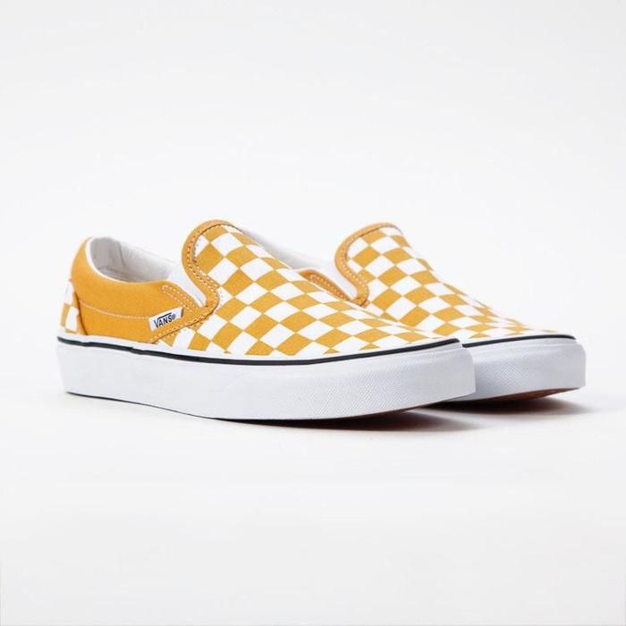 checkerboard vans rose gold