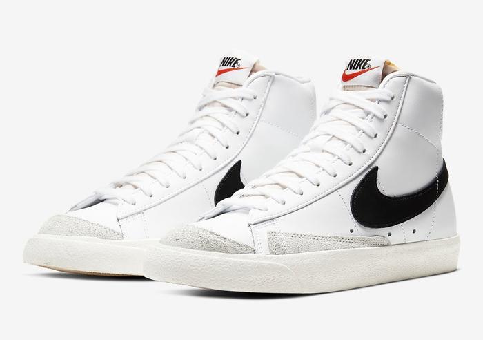 nike mid blazer white black