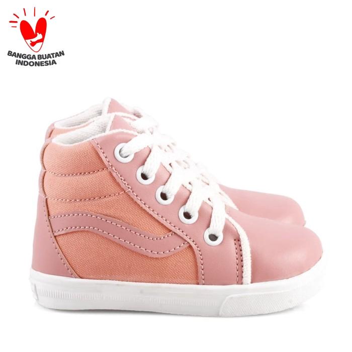 Gambar Sepatu sneakers Anak cewek tali tinggi boots kanvas - PINK, 22 dari syalu undefined Tokopedia