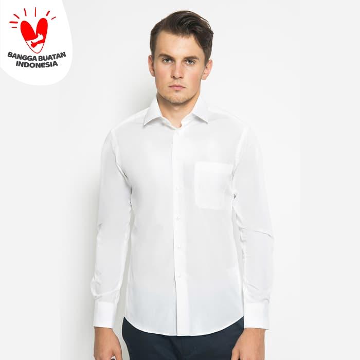 Gambar Alisan Kemeja Lengan Panjang Polos Slimfit Putih PLSSFLSPutih - Putih, XL dari Alisan Official undefined Tokopedia