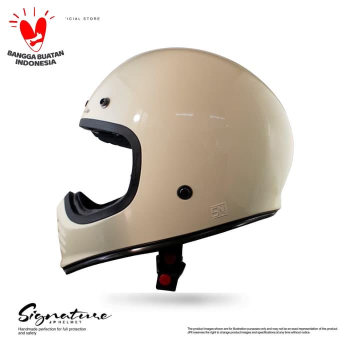 Gambar Helm JP Retro Signature Solid White Cream Gloss/Black - XL dari JPX HELMET undefined Tokopedia