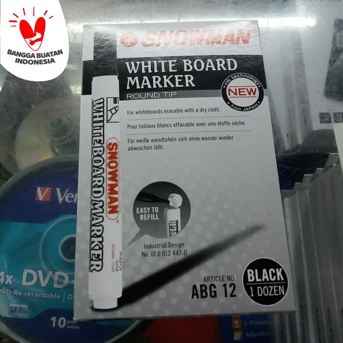 Gambar Spidol Boardmarker Snowman ABG-12 / Spidol Non Permanent ABG-12 - Biru dari HM Stationary undefined Tokopedia