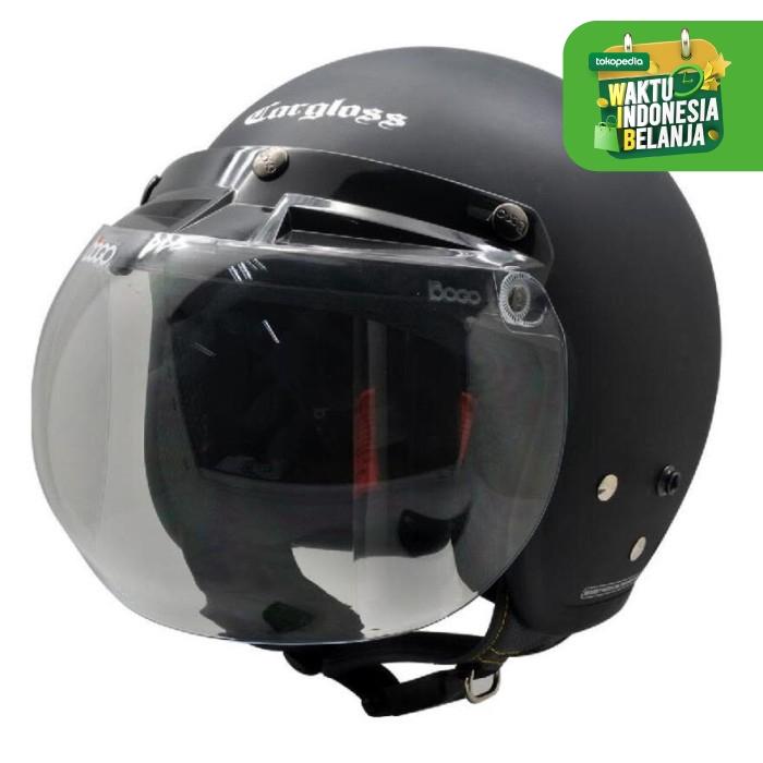 Gambar Paket Helm cargloss Retro Black Doff + Visor Bogo Cembung BG-06 Clear - M dari Cargloss Helmets undefined Tokopedia