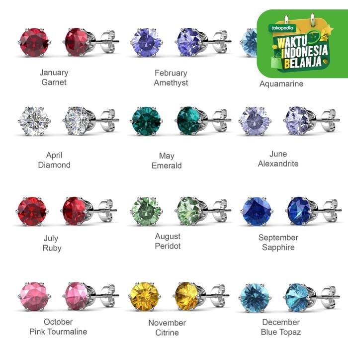 Gambar Her Jewellery Birth stone Earrings - Anting Crystals from - March dari Her Jewellery undefined Tokopedia