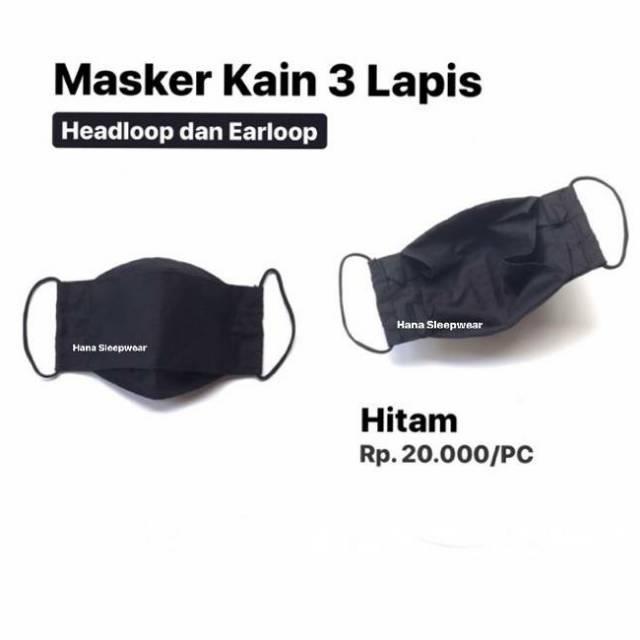 Jual Masker Kain 3 Lapis Hana Sleepwear Earloop Hijab Headloop Warna Kab Bekasi Trolikulo Tokopedia