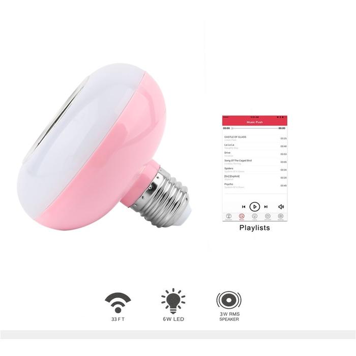 Jual HE-Cute 3W LED Wireless Bluetooth Music Light Bulb