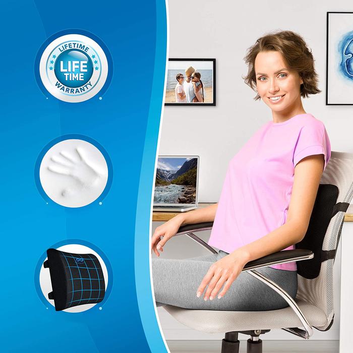 Jual AN Soft Memory Foam Lumbar Support Back Massager Waist