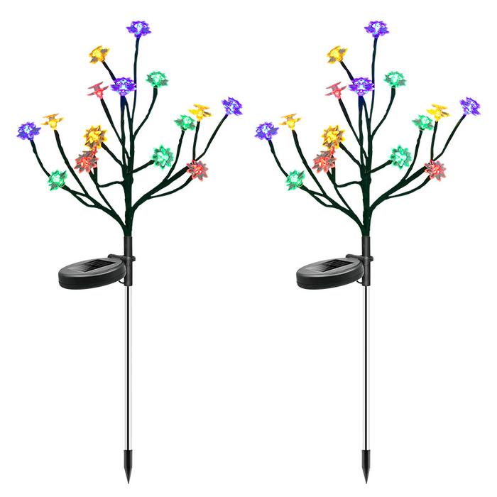 Gambar AN 2Pcs Outdoor Solar Garden Stake Lights Solar Powered Flower dari All Night Import undefined Tokopedia