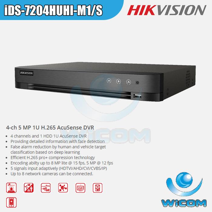 Jual Hikvision DVR 4CH iDS-7204HUHI-M1/S (Turbo HD X) Kota