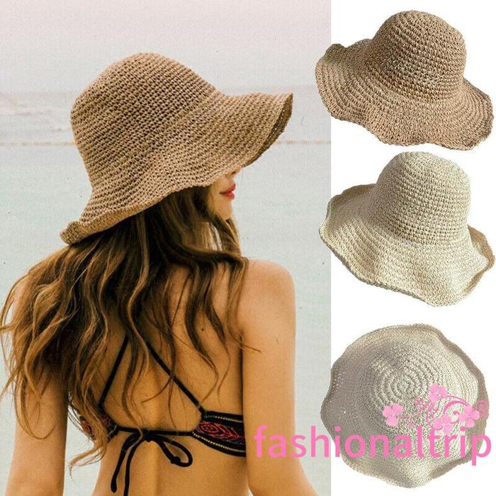 Jual ➤♕❀❤Hot Summer Floppy Straw Hat 