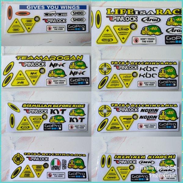 Gambar STICKER HELM SATU SET KYT NHK INK KBC ZEUS ARAI SHOEI NOLAN XLITE A dari ninachan7 undefined Tokopedia