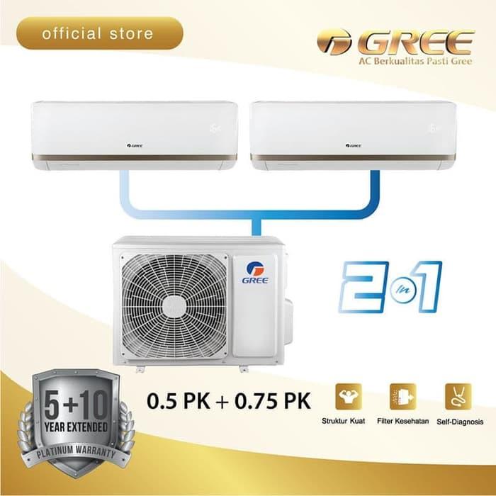 Jual AC GREE GWC-0507CS AC MULTI S COMBO SPLIT INVERTER 1/2 PK +3/4 PK -  Kota Bekasi - 3 Ratu Sejagad | Tokopedia