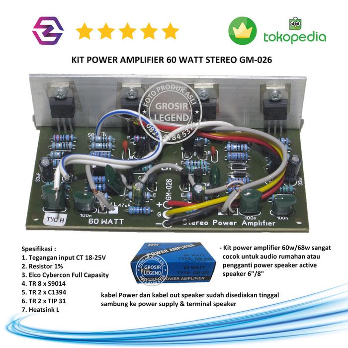 Jual Kit power amplifier jaguar 60 watt 