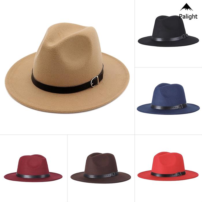 Jual PA• Felt Fedora Hat Wide Brim 