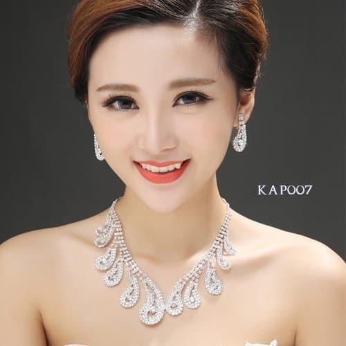 Gambar Kalung Anting Pengantin Wanita l Aksesoris Perhiasan Pesta - KAP007 dari Aksesoris Wedding Online undefined Tokopedia