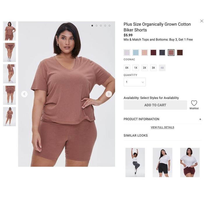 Jual FOREVER 21 PLUS SIZE BASIC ORGANICALLY GROWN COTTON HOT BIKER SHORTS -  Jakarta Timur - Anjani_GROSIR | Tokopedia