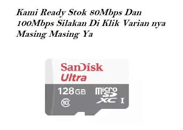 Gambar SanDisk Ultra microSDXC Card 128GB 80Mbps UHS-I Class 10 Micro SD - 100mbps dari Cemara Mas Indah undefined Tokopedia