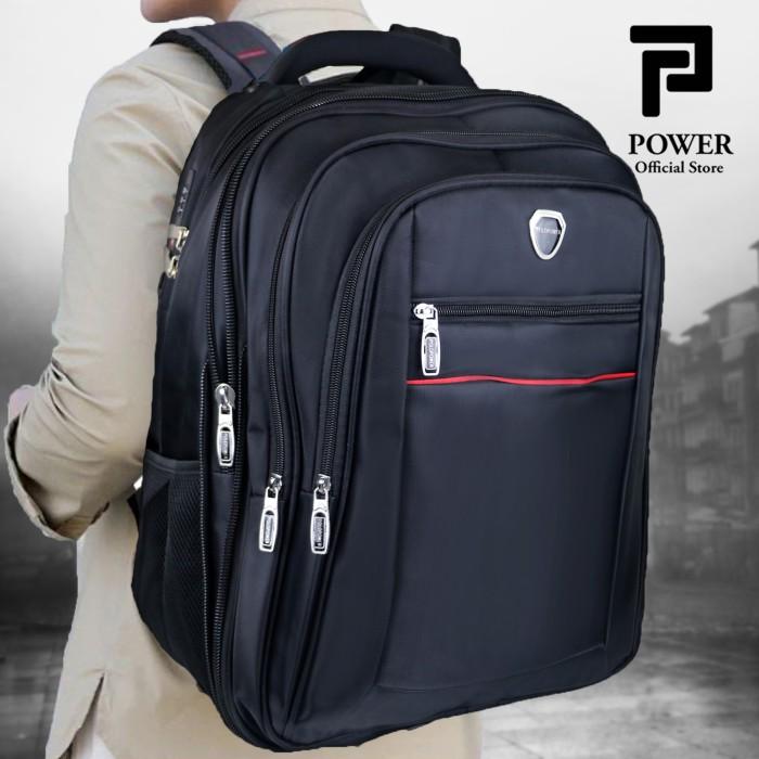 Gambar POLO POWER Tas Pria Ransel Laptop 20 inc Expanding Backpack Jumbo Size - Hitam dari toko tas makmur jaya undefined Tokopedia