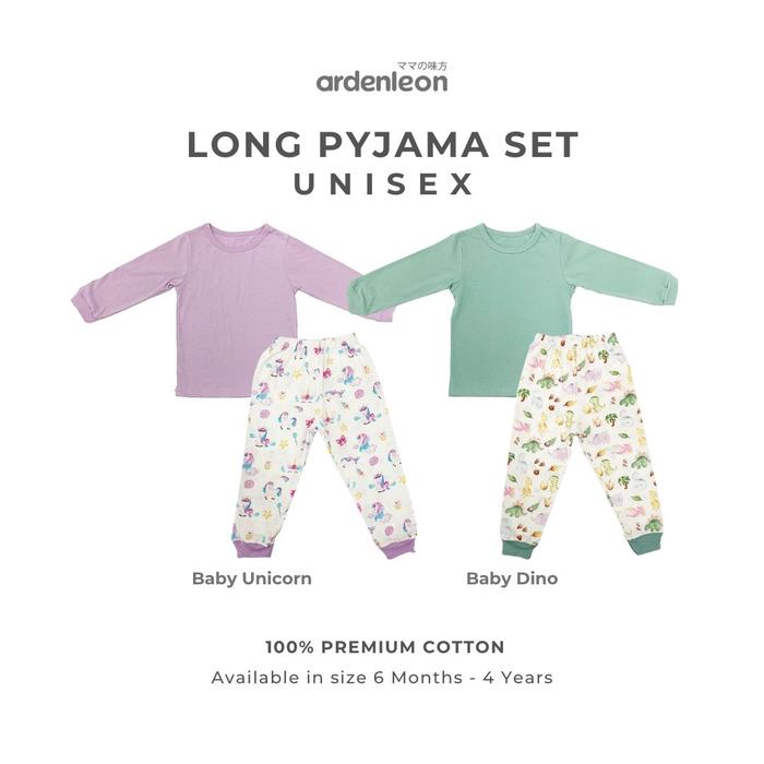 Gambar ARDENLEON Long Pyjama Print Baby Dino Unicorn (6 mo-4 Yr) Piyama Anak - Baby Dino, S (6-12 bulan) dari ARDENLEON undefined Tokopedia
